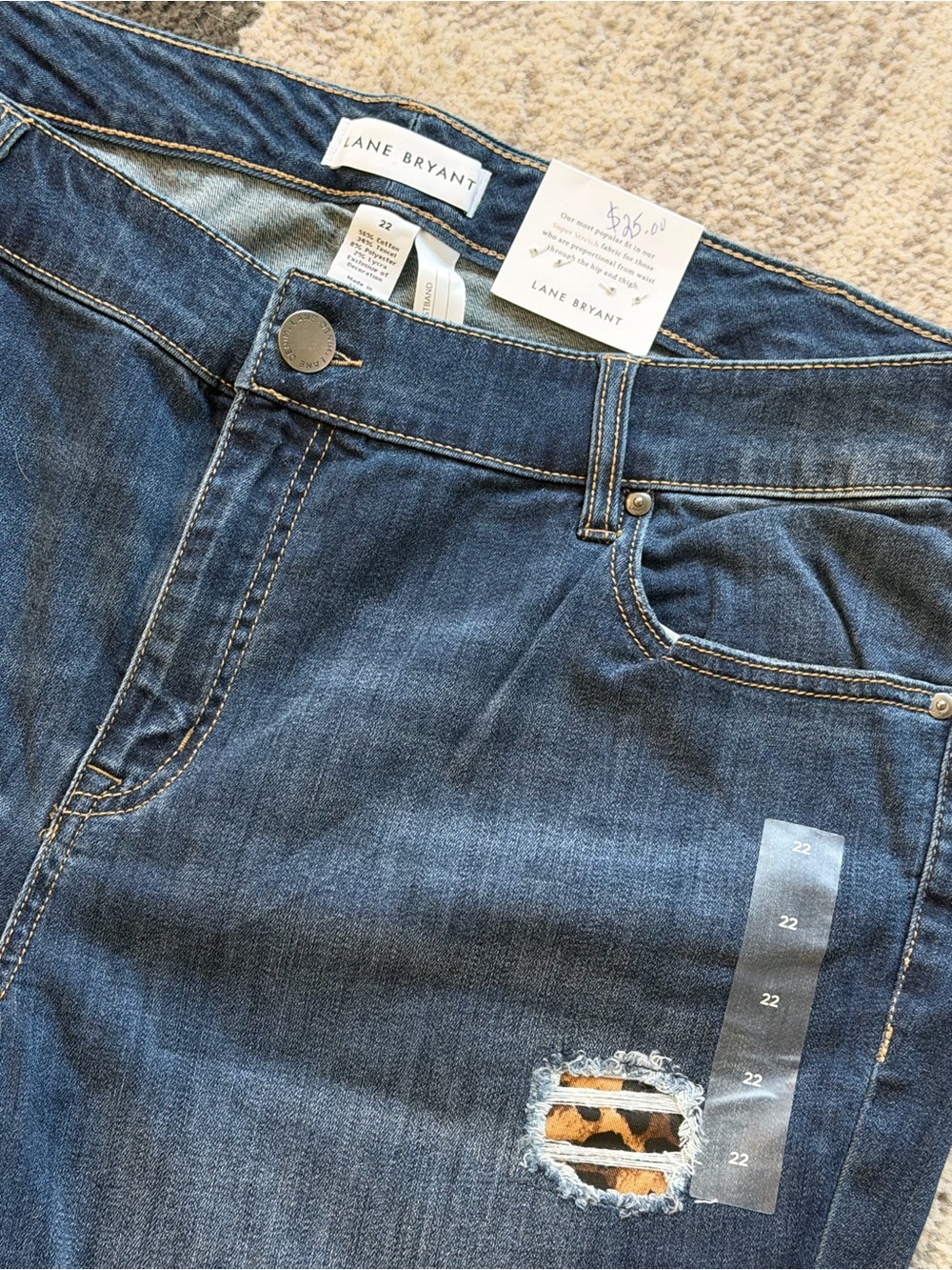 Lane Bryant ripped leopard patterned jeans - Picture 3 of 7